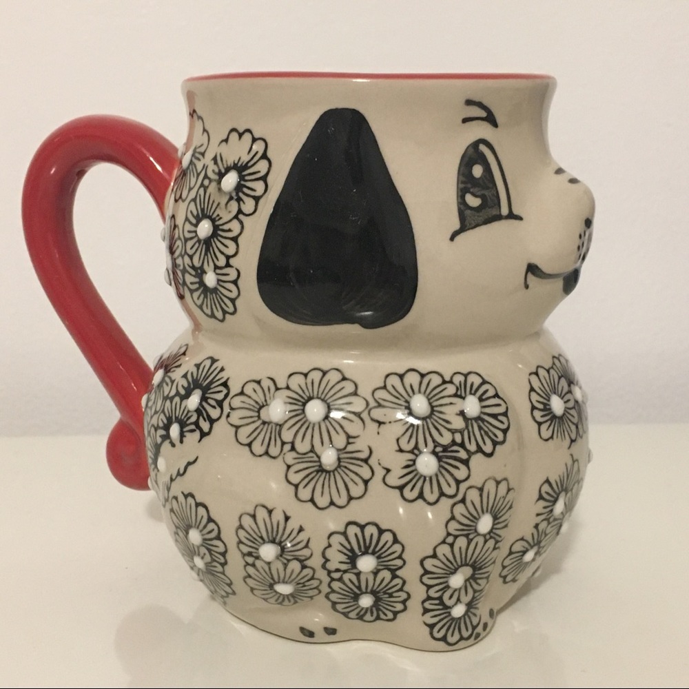 Anthropologie mug puppy hand painted